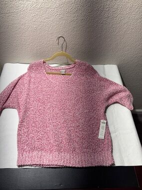 Chico's Pink Marled Scoopneck Sweater